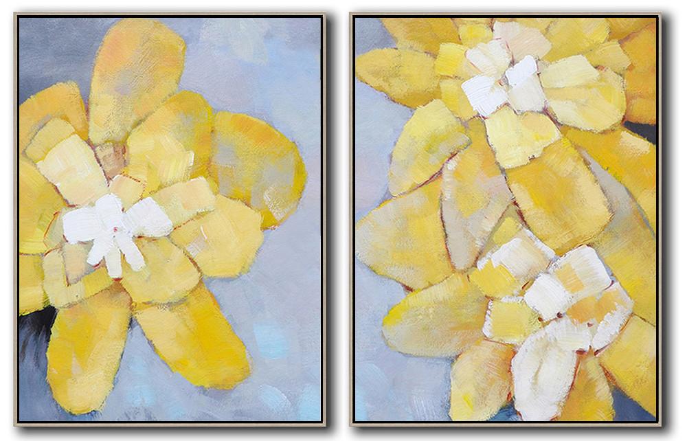 Set of 2 Abstract Painting #S136 - Click Image to Close